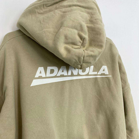 Ada Adanola Logo Hoodie Womens Size S Oversized Deset Khaki Back Print Pullover. - Stock Union