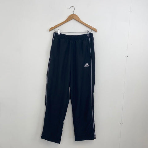 Adidas Track Woven Trousers Tracksuit Pants Mens Size L Black Straight Logo Retro Style.