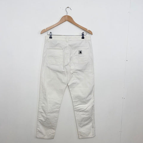 Carhartt WiP Caswell Pant Trousers Womens Size 28 [Fit as 30] White LC Boyfriend
