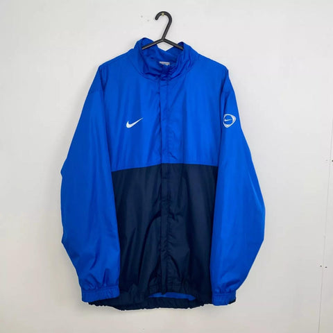 Vintage Nike Full-Zip Jacket Mens Size L Navy Blue Fit-Storm Windbreaker Retro.
