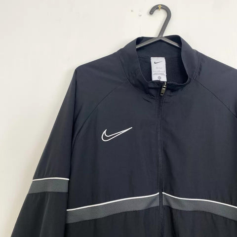 Nike Dri FIT Academy Track Jacket Full-Zip Mens Size L Black Athletic Swoosh.