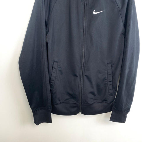 Vintage Nike Full-Zip Track Top Jacket Mens Size S Black Retro y2k Swoosh Logo.