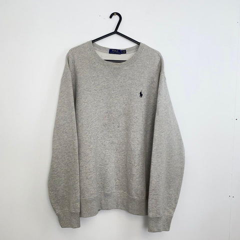 Polo Ralph Lauren Basic Sweatshirt Mens Size XL Grey Crewneck Embroidered Logo.