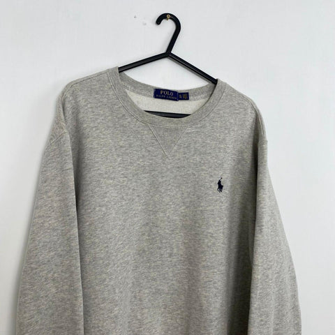 Polo Ralph Lauren Basic Sweatshirt Mens Size XL Grey Crewneck Embroidered Logo.