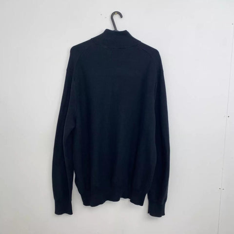 Polo Ralph Lauren Quarter-Zip Jumper Mens Size XL Black Mesh Knit 1/4 Zip Cotton [Authenticated]