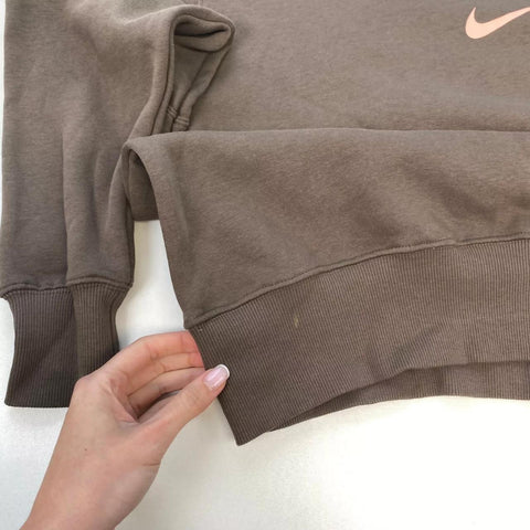 Nike Sportswear Phoenix Spellout Women's Oversized Sweatshirt Size S Brown.