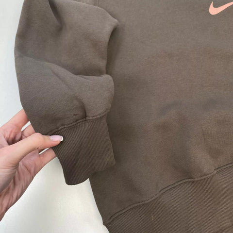 Nike Sportswear Phoenix Spellout Women's Oversized Sweatshirt Size S Brown.