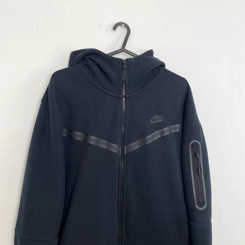 Nike Tech Fleece Full-Zip Hoodie Mens Size M Black Logo Comfort CU4489-010