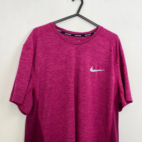 Nike Dri-FIT Miler Running Top T-Shirt Mens Size XXL Slim Berry Pink AA4872-607