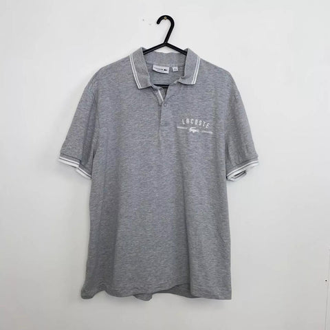 Lacoste Embroidered Logo Polo Shirt Mens Size XXL [Fit as XL] Grey Short-Sleeve.