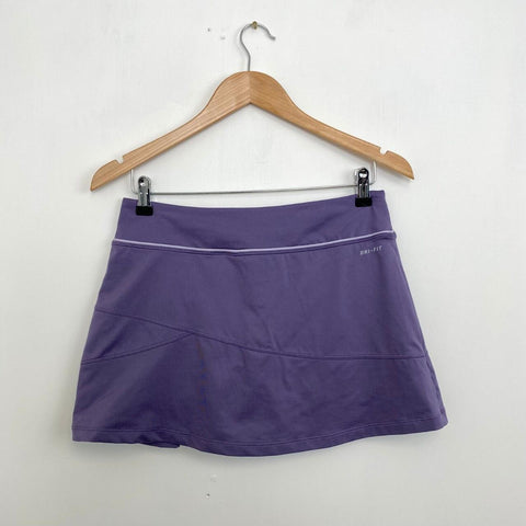Nike Pleated Knit Skirt Skort Womens Size M Purple Swoosh Logo Summer Tennis.