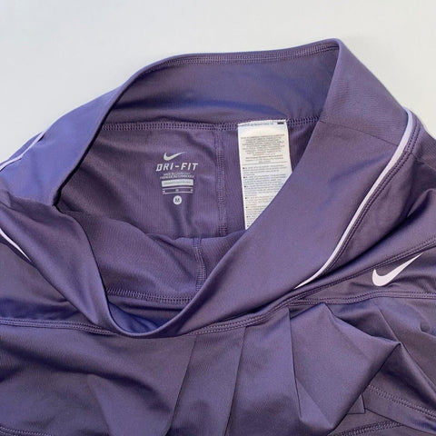 Nike Pleated Knit Skirt Skort Womens Size M Purple Swoosh Logo Summer Tennis.