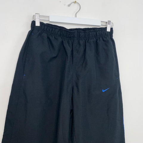 Nike Woven Track Trousers Tracksuit Mens Size M Black Blue Pants Retro-Style.