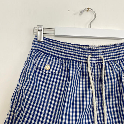 Polo Ralph Lauren Swim Shorts Mens Size S Blue Check Holiday Swimming Trunks.