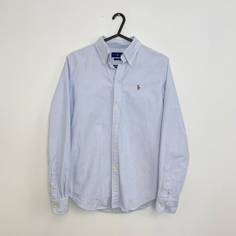 Polo Ralph Lauren Striped Button-Up Shirt Womens Size S [Would fit M] Blue L/S.