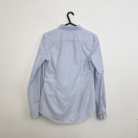 Polo Ralph Lauren Striped Button-Up Shirt Womens Size S [Would fit M] Blue L/S.