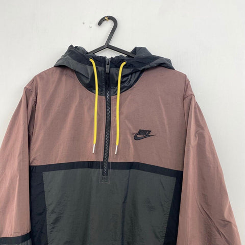 Nike Sportswear Half Zip Windrunner Jacket Mens Size S Brown Grey Black Pullover
