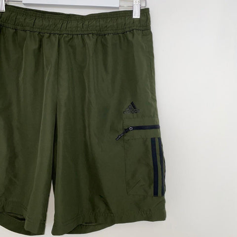 Adidas Woven Cargo Shorts Mens Size L Khaki Green Utility Field Summer.
