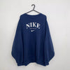Nike Sportswear Essential Spellout Womens Very Oversized Sweatshirt Size M Navy