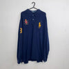 Vintage Polo Ralph Lauren Rugby Long-Sleeve Top Mens Size XXL Navy Mercer GB