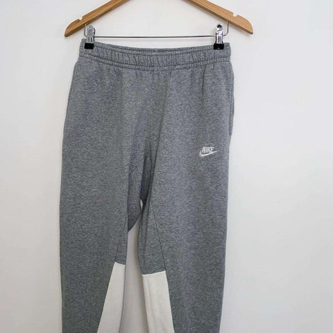 Nike Basic Joggers Sweatpants Mens Size S Light Grey White Tapered Logo. - Stock Union