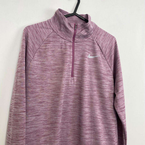 Nike Pacer 1/4 Zip Running Long-Sleeve Top Womens Size M Pink Sports Athleisure