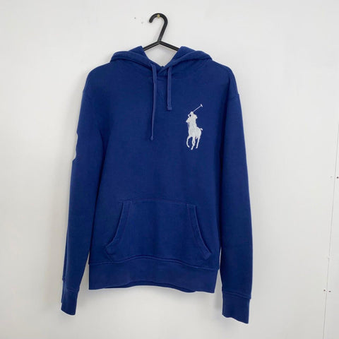Vintage Polo Ralph Lauren Hoodie Pullover Mens Size S Navy Blue Big Pony. - Stock Union