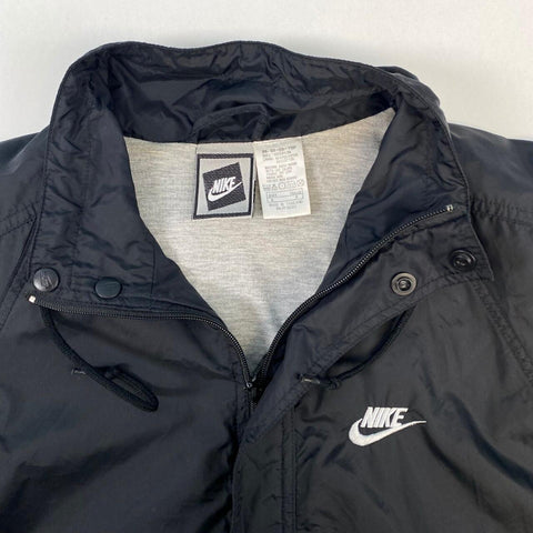 Vintage Nike 90s Lightweight Zip Jacket Mens Size S Black Retro Swoosh.