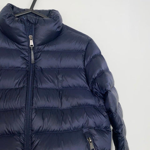 Polo Ralph Lauren Down Puffer Jacket Womens Size S Navy Preppy Outdoor Full-Zip.