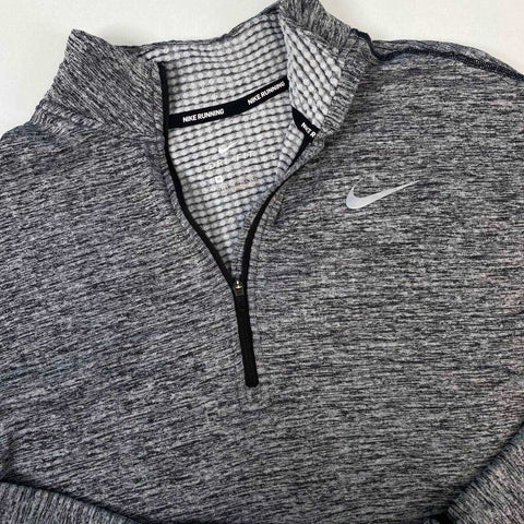 Nike Therma Fit Element 1/4 Zip Running Long-Sleeve Top Womens Size M Grey