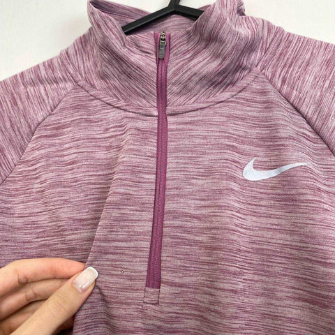 Nike Pacer 1/4 Zip Running Long-Sleeve Top Womens Size M Pink Sports Athleisure