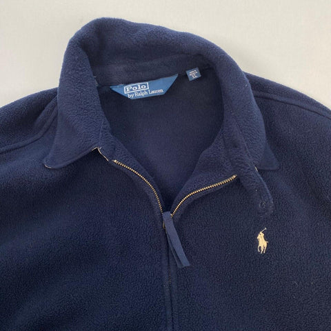 Vitnage 90s Polo Ralph Lauren Full-Zip Fleece Jacket Navy Mens Size XL Pony Logo - Stock Union