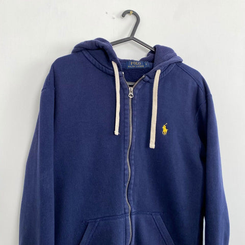 Polo Ralph Lauren Basic Full-Zip Hoodie Mens Size S Navy Track Embroidered Logo.