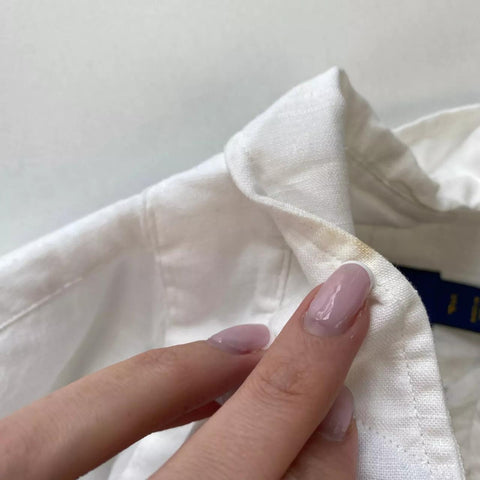 Polo Ralph Lauren Linen Button-Up Shirt Mens Size S White Summer Long-Sleeve.