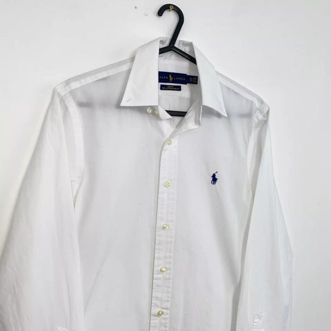 Ralph Lauren Formal Button-Up Shirt Mens Size XS White Slim Fit Cotton Stretch.
