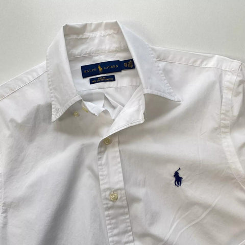 Ralph Lauren Formal Button-Up Shirt Mens Size XS White Slim Fit Cotton Stretch.