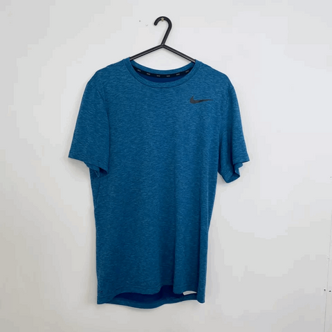 Nike Training Breathe Hyper Dry Top T-Shirt Mens Size S Blue Athletic Summer.