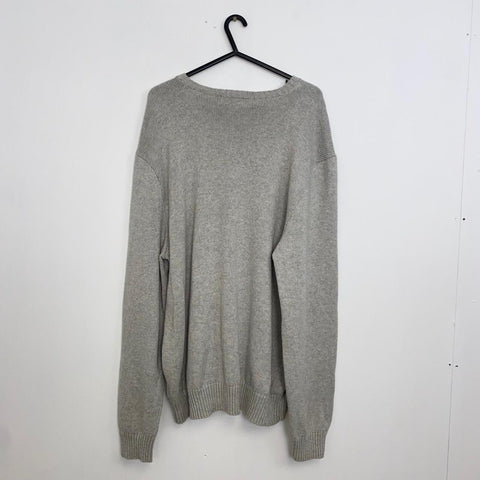 Polo Ralph Lauren Knitted Jumper Mens Size XL Grey Crewneck Knit Logo Sweater.| - Stock Union