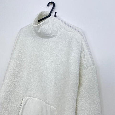 Sweaty Betty Venture White Sherpa Fleece Jacket Pullover Womens Size XL White - Stock Union