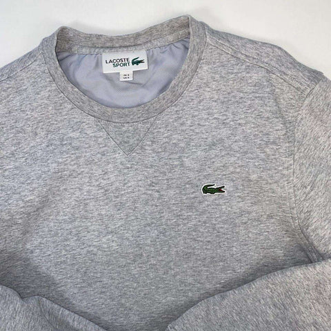 Lacoste Sport Basic Sweatshirt Mens Size FR3 / S Grey Crewneck Logo Pullover. - Stock Union