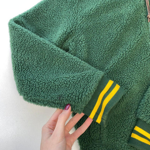 Polo Ralph Lauren Fleece Sherpa Pile Jacket Mens Size S Green Outdoor Logo. - Stock Union