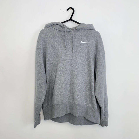 Nike Oversized Pullover Hoodie Womens Size M Light Grey Basic Essential Swoosh. - Stock Union