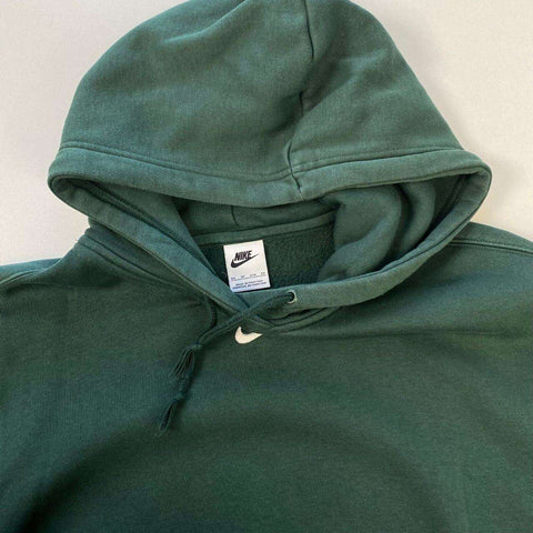 Nike Essential Center Swoosh Oversized Hoodie Womens Size XS Green Pullover Logo - Stock Union