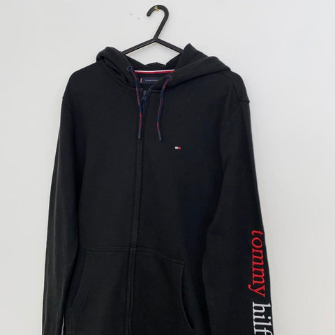 Tommy Hilfiger ASOS Exclusive Full-Zip Lounge Hoodie Mens Size M Black Spell Out