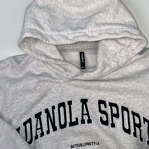 Ada Adanola Sport Spellout Hoodie Womens Size XS Grey Embroidered Logo USA