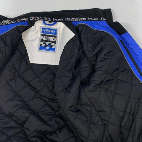 Official Yamaha Racing Paddock Jacket Mens Size S Blue Padded Retro Rare.