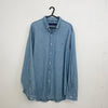Ralph Lauren Denim Look Button-Up Shirt Mens Size XL Light Blue Logo Preppy.
