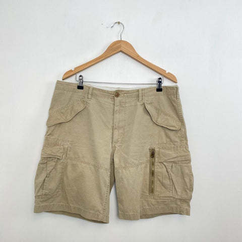 Preowned Polo Ralph Lauren Cargo Shorts Mens Size 36 Beige Pockets Utility Summer.