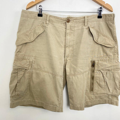 Preowned Polo Ralph Lauren Cargo Shorts Mens Size 36 Beige Pockets Utility Summer.