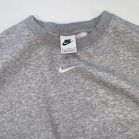Nike Sportswear Essentials Sweatshirt Womens Size M Oversized Grey Center Swoosh